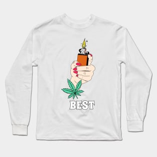 Cannabis Weed Lover BFF Stoner Babe 420 Best Buds Matching Long Sleeve T-Shirt